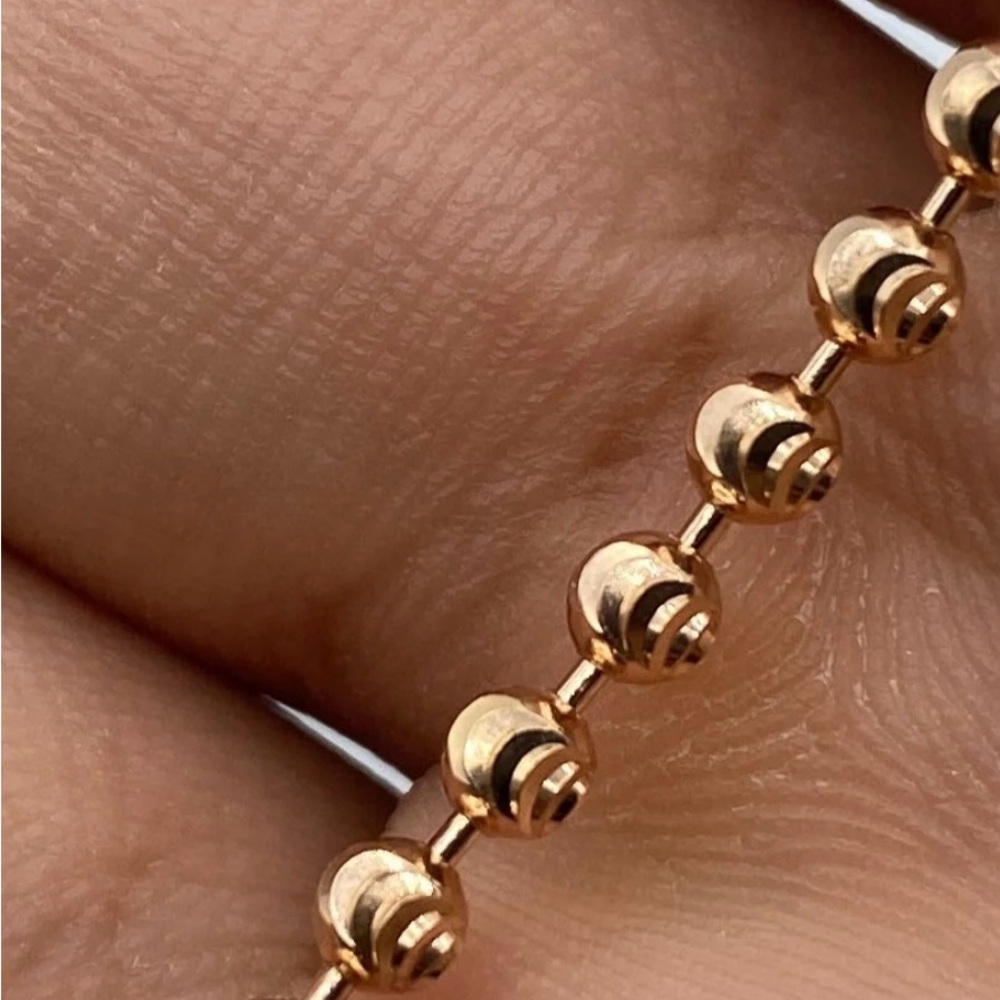 Authentic 14K Rose Gold Ball Chain Anklet - Picture 2 of 6